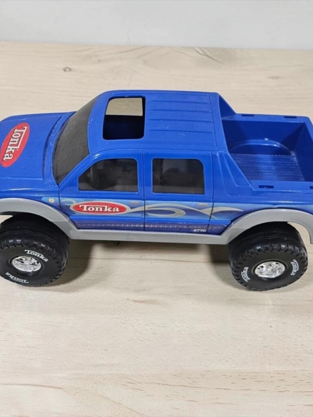 Tonka Blue Plastic Pickup Truck Toy Vintage Style with Large Tires